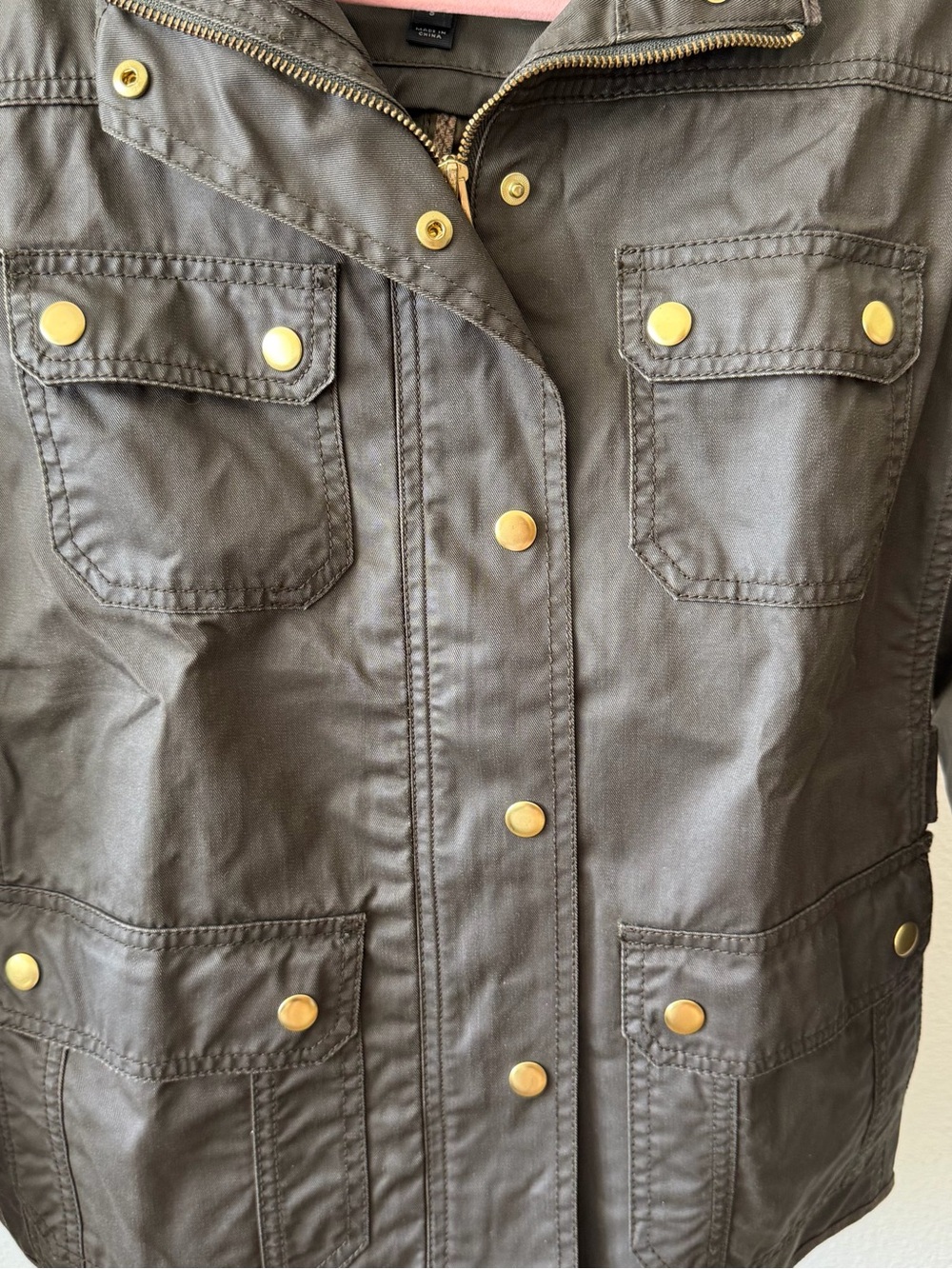 J.Crew Olive Utility Field Jacket Waxed Military Safari Women’s S - Picture 2 of 11